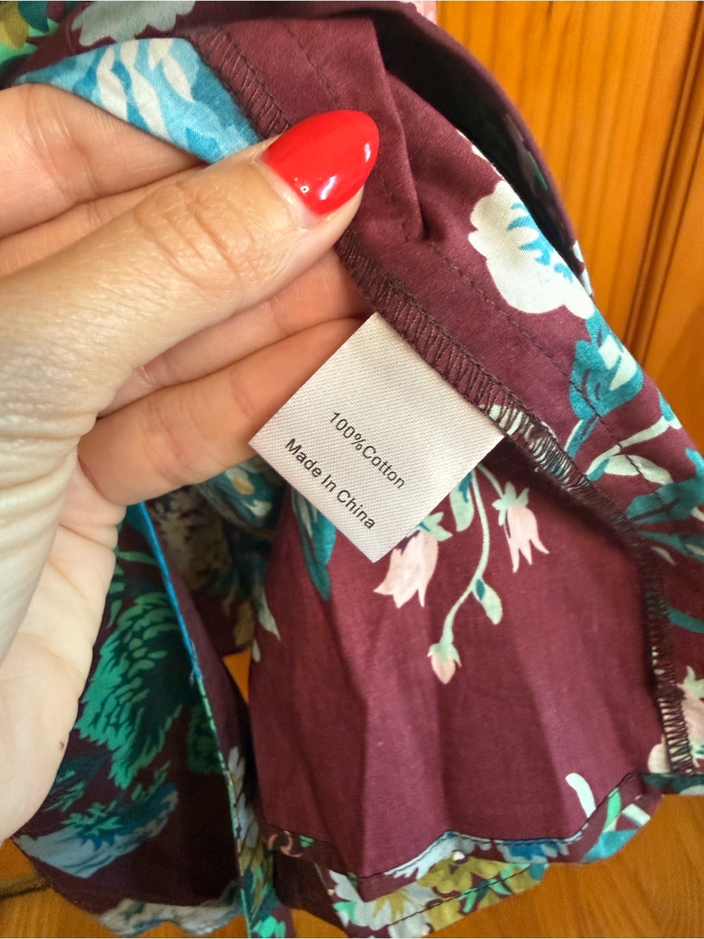 Tuckernuck Alice Verdant Floral Midi Dress Oxblood Ruffle Sleeve 100% Cotton S - Picture 4 of 11